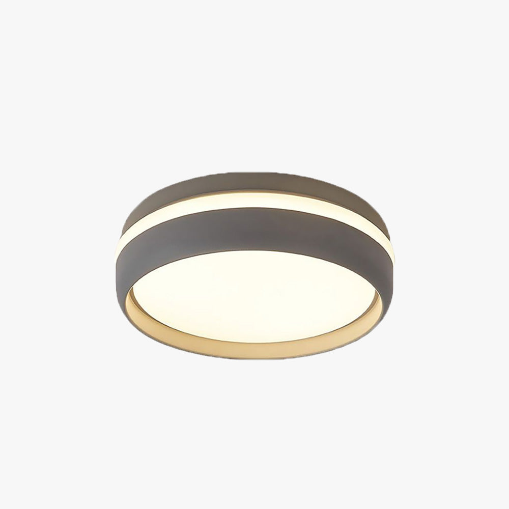 LED Flush Mount Round Ceiling Light For Hallways In Acrylic And Metal